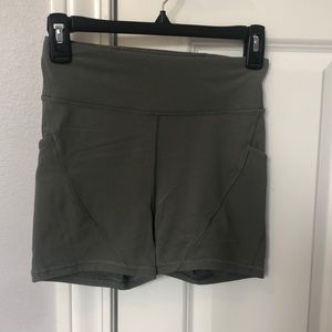 Army Green Lululemon Bike Shorts